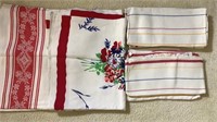 Mid-Century Colorful Tablecloths and Towels