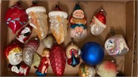 Antique Christmas Hand Blown Ornaments Santa Claus