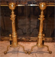 Brass Colored Fireplace Andiron