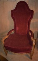 Victorian Style Red Upholstered Arm Chair