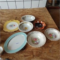 Assorted Antique Plates, Platter, Bowls