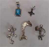 925 Silver 5 Various Pendants