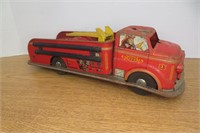 Vintage Marx Tin Fire Truck 14" long