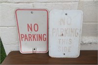 2 Metal No Parking Signs