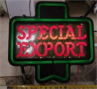 "Special Export" lighted beer sign