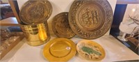 Lot of Hanging and Decoratve Plates Brass?