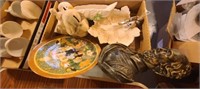 Misc Box Lot Hanging Head, Dog, Plate