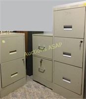 3 File Cabinets Total w/Keys