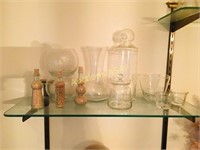 Glass Display Vessels, Lidded Candy, Stacked Bubbl