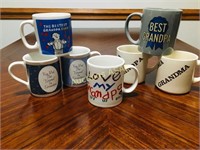 Collection of coffee mugs with the theme of grandp