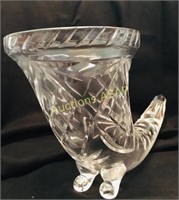Vintage Crystal Cornucopia Horn Of Plenty Large Ce