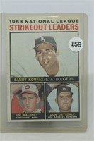 1964 Topps 5 National League Strikeout Leaders