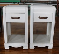 Pair of White One Drawer Night Stands