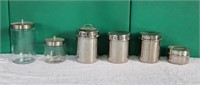Lot of 6 Cannisters w/ Lids