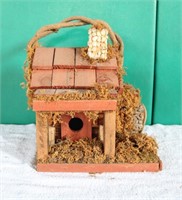 Wooden Birdhouse w/ Grapevine Handle