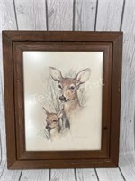 Deer Framed Print 15.5x18.5in.