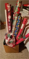Box of Christmas Wrapping paper & bows