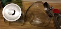 Pair of Glass Counter Jars w/lids