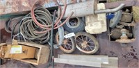 Wooden Box, V-Belts, Cable, Wheels, etc.