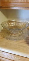 Very large Glass bowl & serving platter