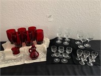 Ruby Red Drinking Glasses ++
