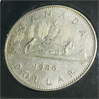 1986 Brilliant Uncirculated Canadian Dollar Coin