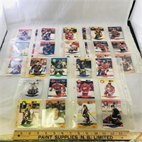 6-Pages Of Assorted Pro Set NHL Hockey Cards
