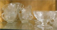 Vintage glassware: 6 ribbed punch cups - 6