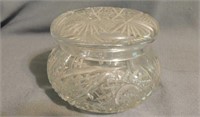 Cut glass powder jar, no damage