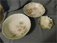 German 10" bowl with lilies - 9.75" bowl with