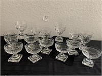 15 pcs Crystal Glasses Water Goblets & Sherbets