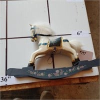 8" Painted Wood Rocking Horse