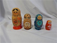 Lot of Vintage Russian Wood Nesting Dolls