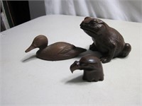 Lot of 3 Resin Animal Figurines