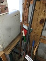 LEAF RAKES- BROOMS - TRUCK LOAD LOCK & OTHER ITEMS