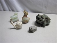 Stone Animal Figurine Lot