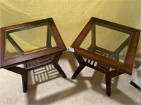 2 Glass Top Matching End Tables