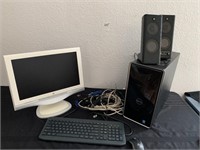 Computer Monitor, Logitech Speakers, Key Board +