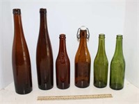 Orange & Green Glass Bottles