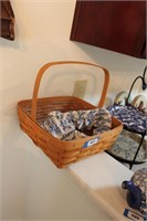 LONGABERGER pie  basket with blue garter K