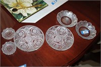 2 small crystal dishes and 2 larger, 2 medium