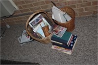 2 wicker baskets and books  P