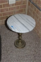 marble top side table 17 inches tall 15 inches in