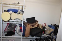 contents of closet, no clothing   purses, christms