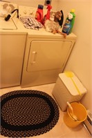 mail organizer, scatter rug, cleaning supplies,