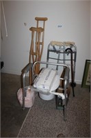 handicap lot , potty, walker with extensions and