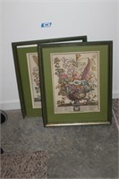 2 framed pictures, one frame is in need of repair