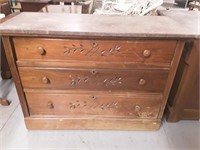 OAK DRESSER WITH MARBLE TOP