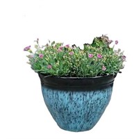 **Set of 2 Large Coloured Planters in Blue