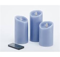 3-Pack Flameless Pillar Candle Set with Remote